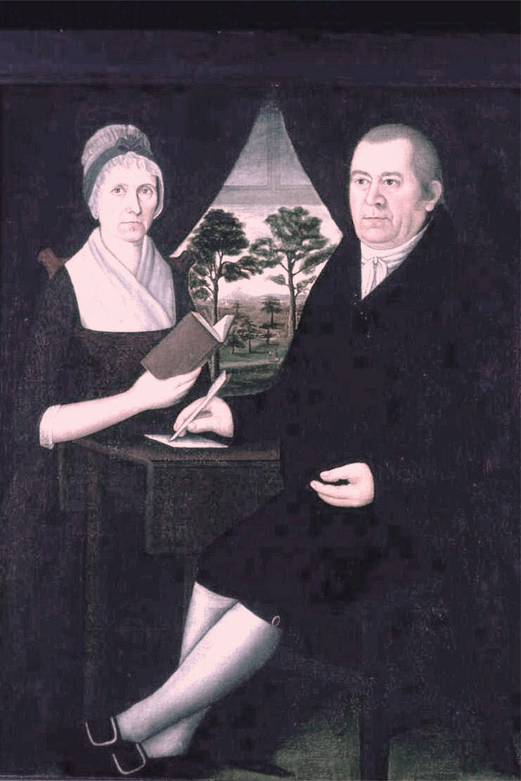 Dr. John Brewster & His Second Wife, Ruth Avery by John Brewster Jr. c.1795